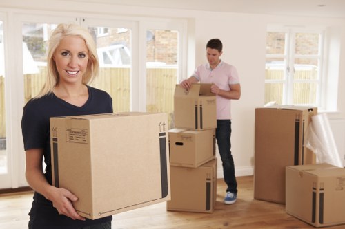 Commercial moving team planning a business relocation in Stockwell