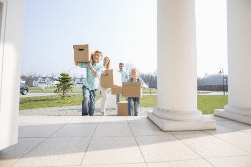Packing materials and moving boxes prepared for a Stockwell home move