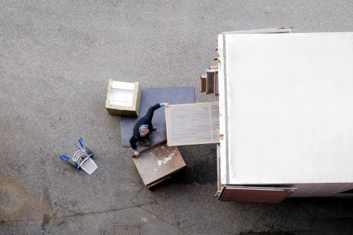 Loading furniture into a van for a Stockwell moving job