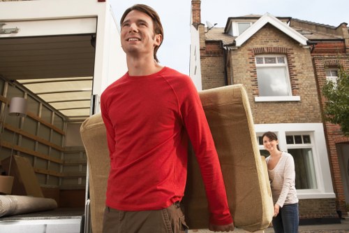 Loading furniture into a truck for a local Stockwell move
