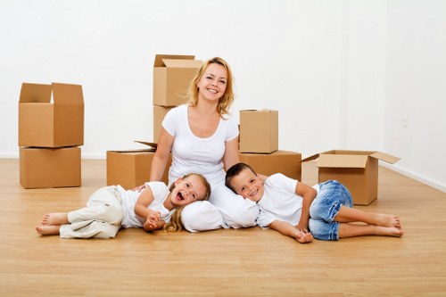 Team using safety equipment during a professional relocation