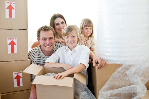 Boxes and home items prepared for a man and van removal service